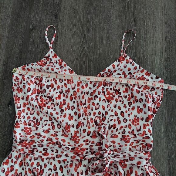 NEW Banana Republic Jumpsuit Romper Animal Leopard Print Wide Leg Cropped Sz 12 - Picture 7 of 8